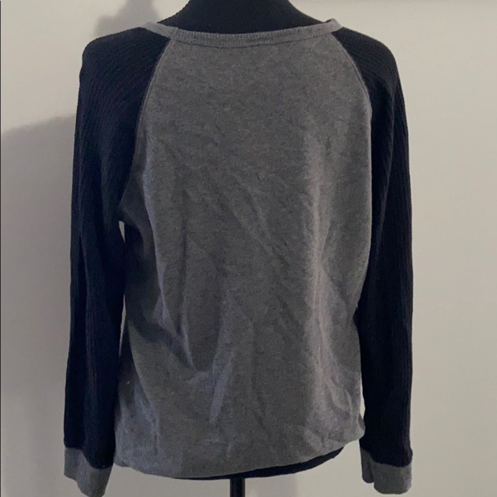 Black and Gray Henley - Picture 2 of 4